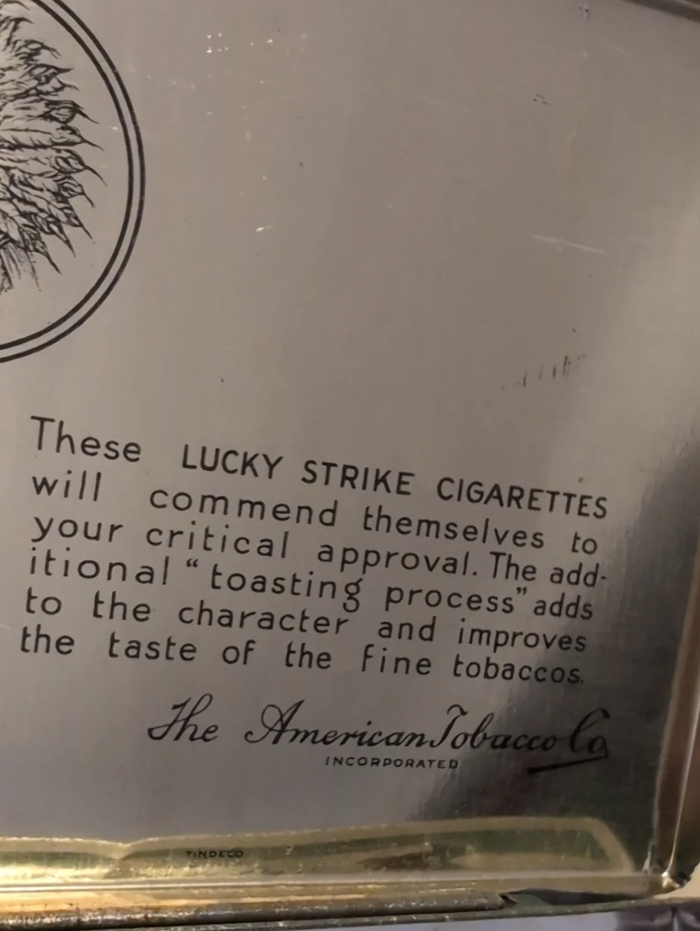 Lucky Strike Cigarette Tin Vintage Antique Smoking Collector Box Beautiful Tin